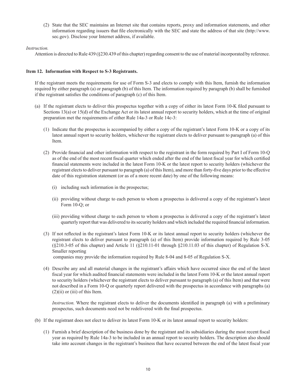 Form S-4 (SEC Form 2077) Registration Statement Under the Securities Act of 1933, Page 10