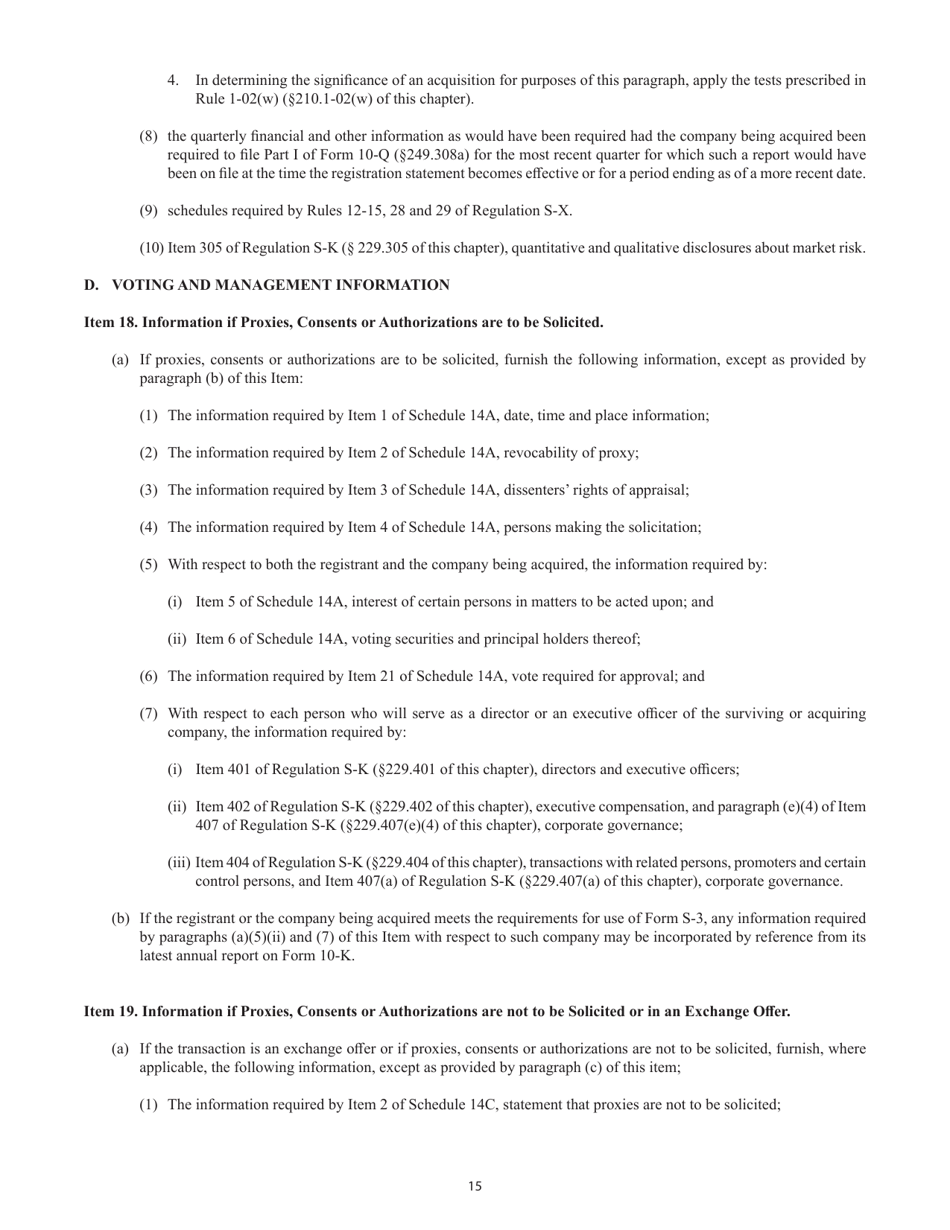 Form S-4 (SEC Form 2077) Registration Statement Under the Securities Act of 1933, Page 15