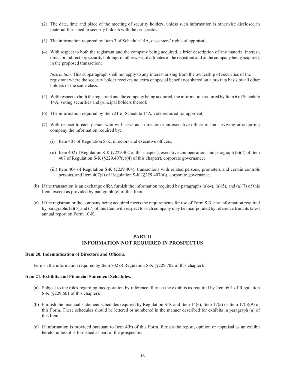 Form S-4 (SEC Form 2077) Registration Statement Under the Securities Act of 1933, Page 16