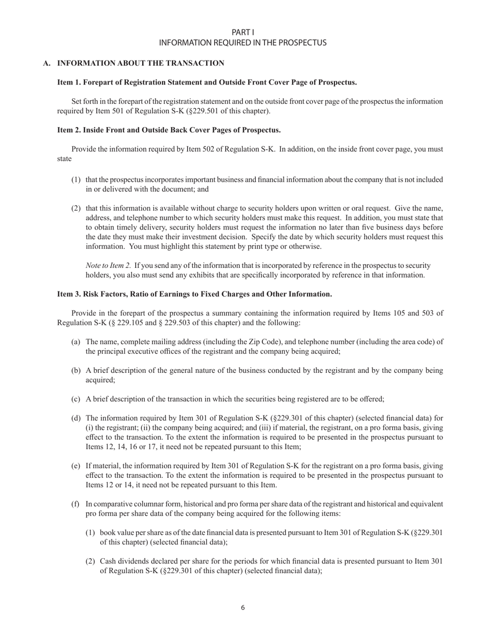 Form S-4 (SEC Form 2077) Registration Statement Under the Securities Act of 1933, Page 6