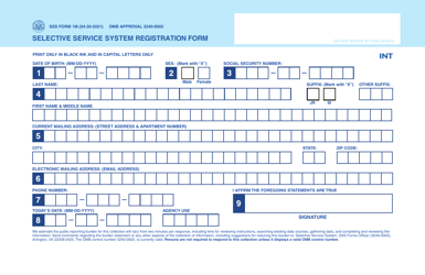 SSS Form 1M Selective Service System Registration Form, Page 2