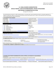 Document preview: SBA Form 994H Default Report, Claim for Reimbursement, Report of Recoveries and Record of Administrative Action