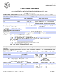 SBA Form 994 Download Fillable PDF or Fill Online Application for