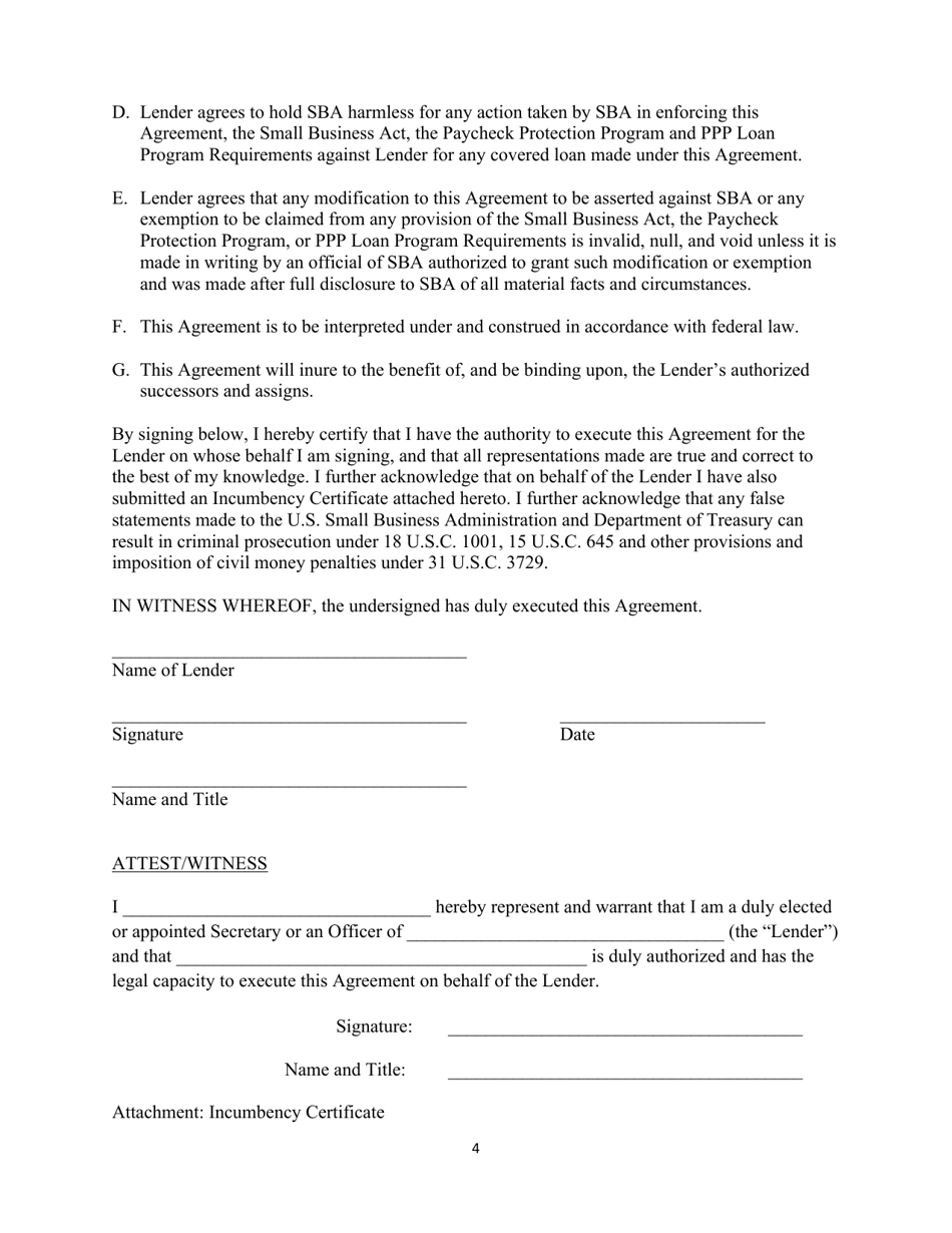 CARES Act Section 1102 Lender Agreement Fill Out, Sign Online and