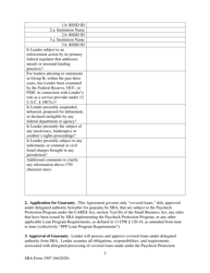 SBA Form 3507 CARES Act Section 1102 Lender Agreement - Non-bank and Non-insured Depository Institution Lenders, Page 3