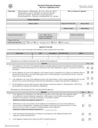 SBA Form 2483 Paycheck Protection Program Borrower Application Form