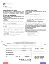 Document preview: Form PA-40V Payment Voucher - Pennsylvania