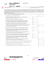 Form PA-41 Schedule N Pa-Source Income and Nonresident Tax Withheld - Pennsylvania