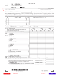 Form PA-40 Schedule E Rents and Royalty Income (Loss) - Pennsylvania