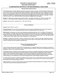 FEMA Form 086-0-34 Floodproofing Certificate for Non-residential Structures