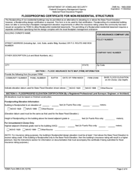 FEMA Form 086-0-34 Floodproofing Certificate for Non-residential Structures, Page 2