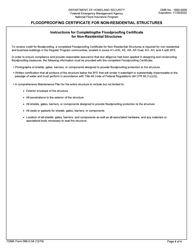 FEMA Form 086-0-34 Floodproofing Certificate for Non-residential Structures, Page 4