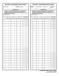 Form SF-702 &quot;Security Container Check Sheet&quot;