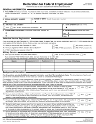 Form OF306 Declaration for Federal Employment, Page 2