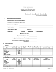 ADEM Form 104 Permit Application for Indirect Heating Equipment (Fuel Burning Equipment) - Alabama, Page 2