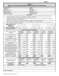 ADEM Form 19 &quot;Annual Walkthrough Inspection Checklist Log&quot; - Alabama