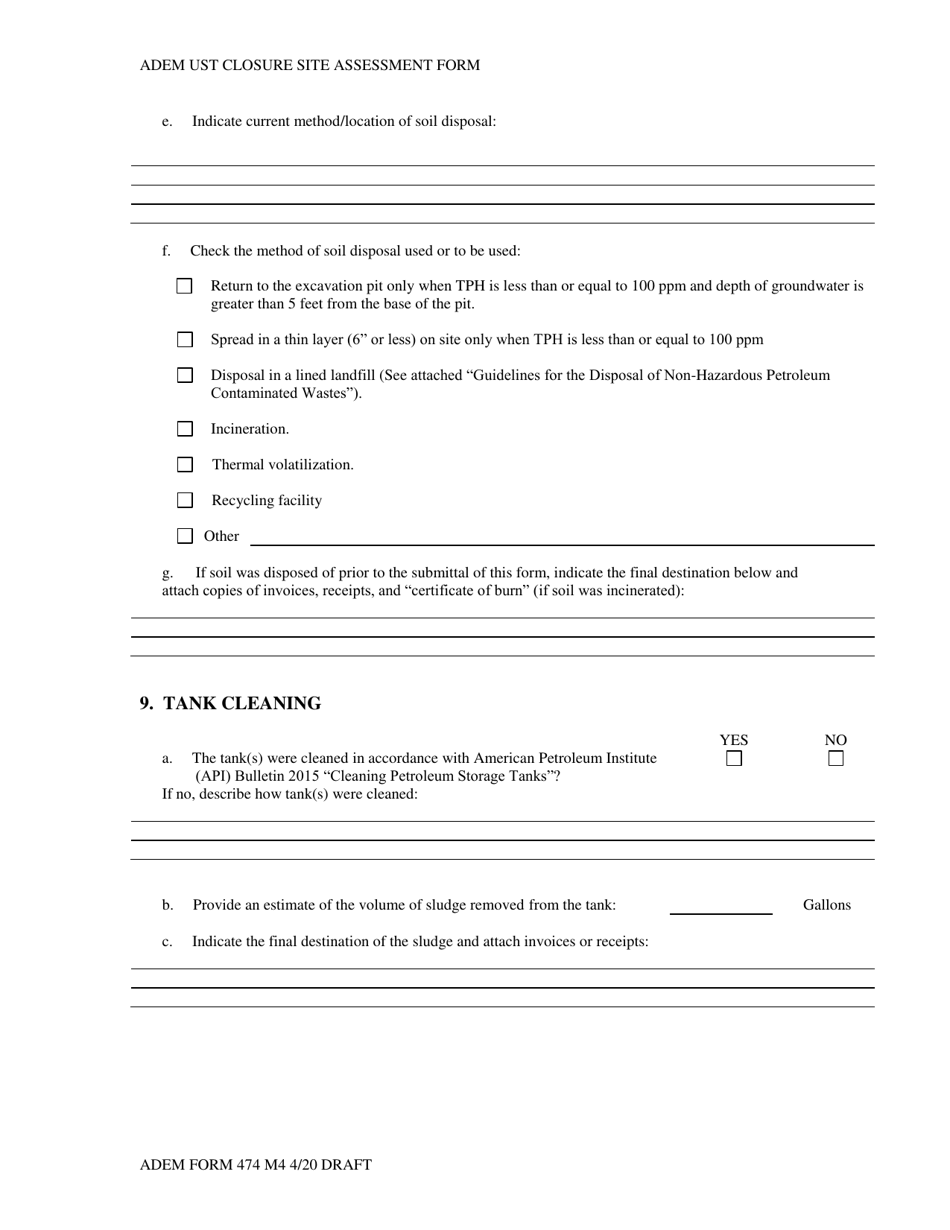 ADEM Form 474 ADEM Ust Closure Site Assessment Report - Alabama, Page 13
