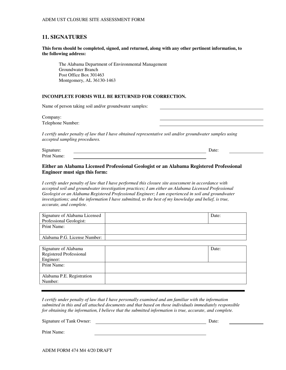 ADEM Form 474 ADEM Ust Closure Site Assessment Report - Alabama, Page 15