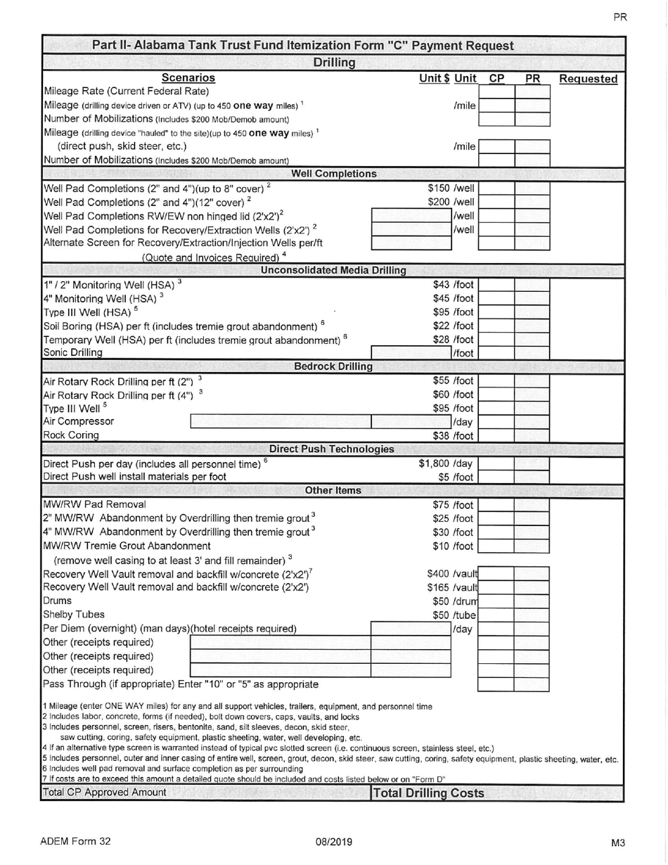 ADEM Form 32 Alabama Tank Trust Fund Payment Request - Alabama, Page 10