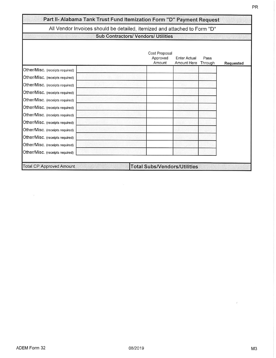 ADEM Form 32 Alabama Tank Trust Fund Payment Request - Alabama, Page 12