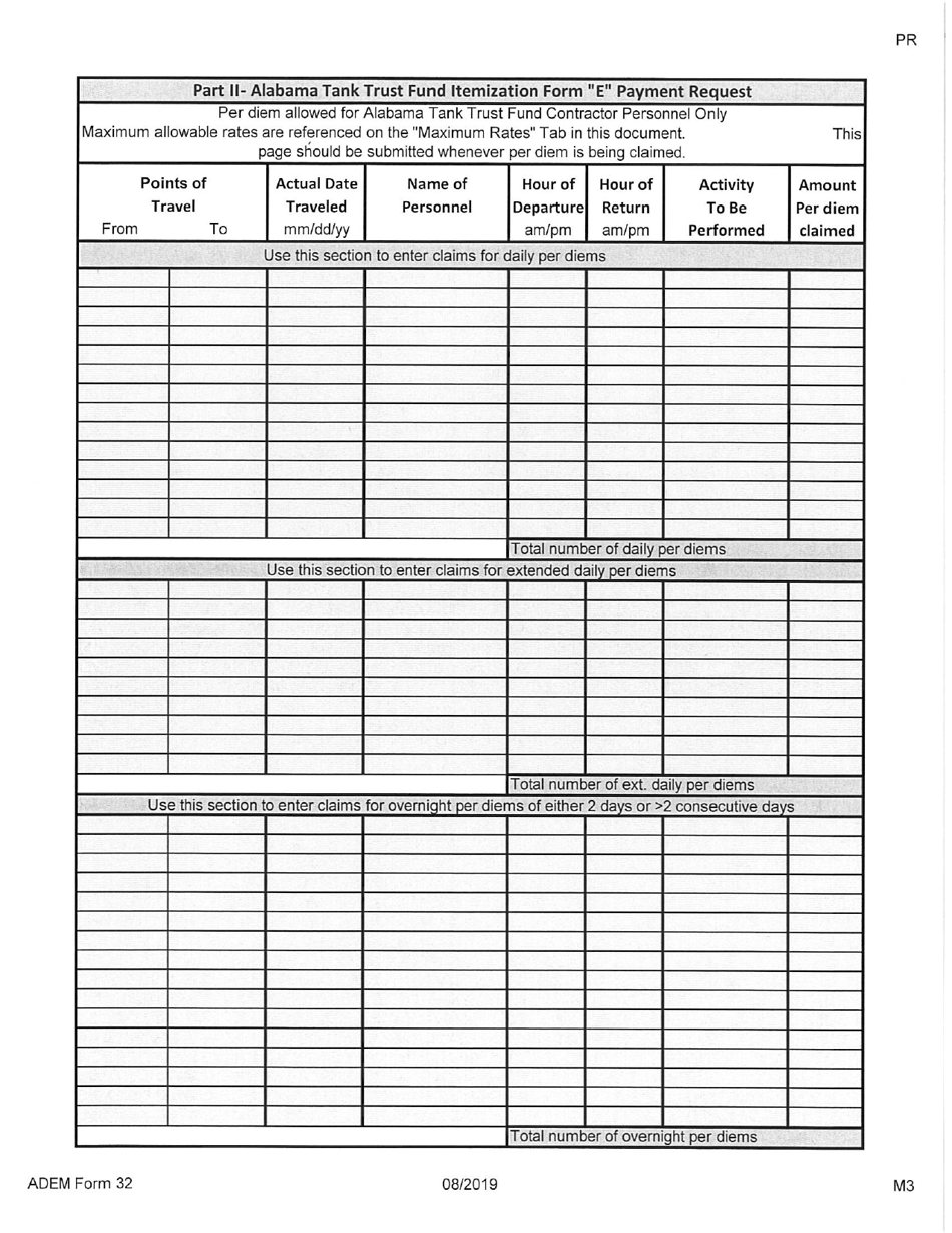 ADEM Form 32 Alabama Tank Trust Fund Payment Request - Alabama, Page 13