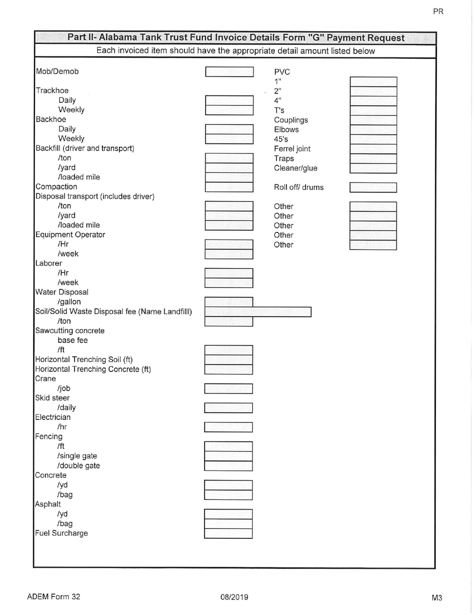 ADEM Form 32 Alabama Tank Trust Fund Payment Request - Alabama, Page 17