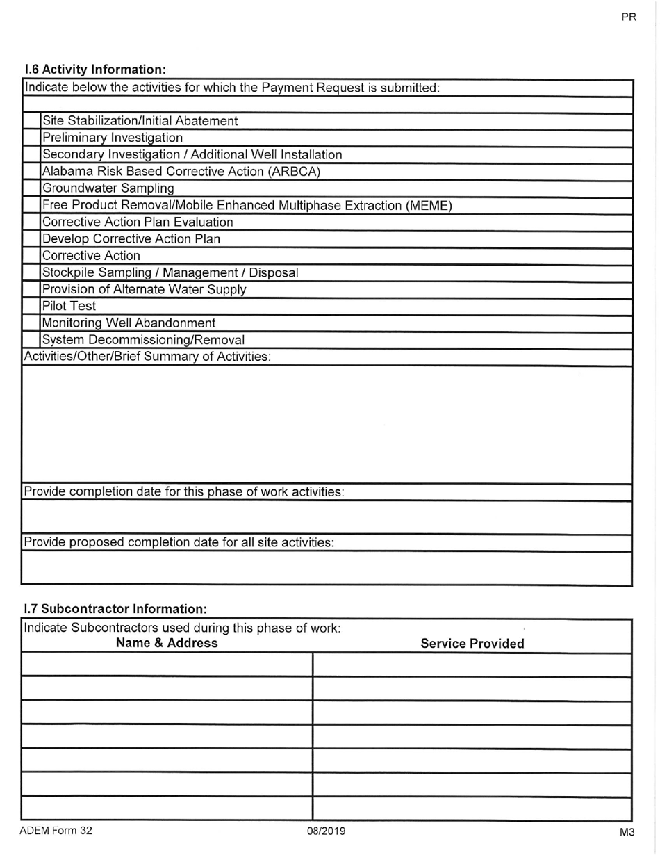ADEM Form 32 Alabama Tank Trust Fund Payment Request - Alabama, Page 2
