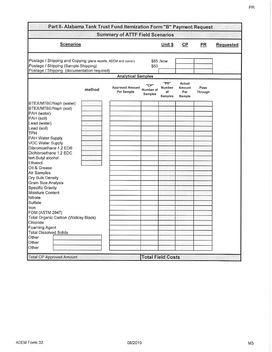 ADEM Form 32 Alabama Tank Trust Fund Payment Request - Alabama, Page 9