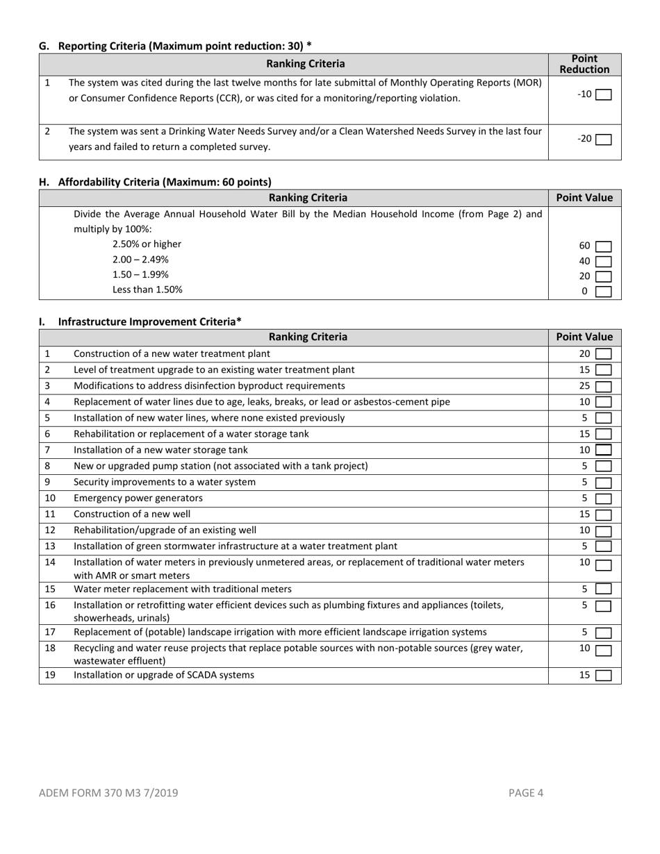 ADEM Form 370 Drinking Water State Revolving Fund Preapplication - Alabama, Page 4