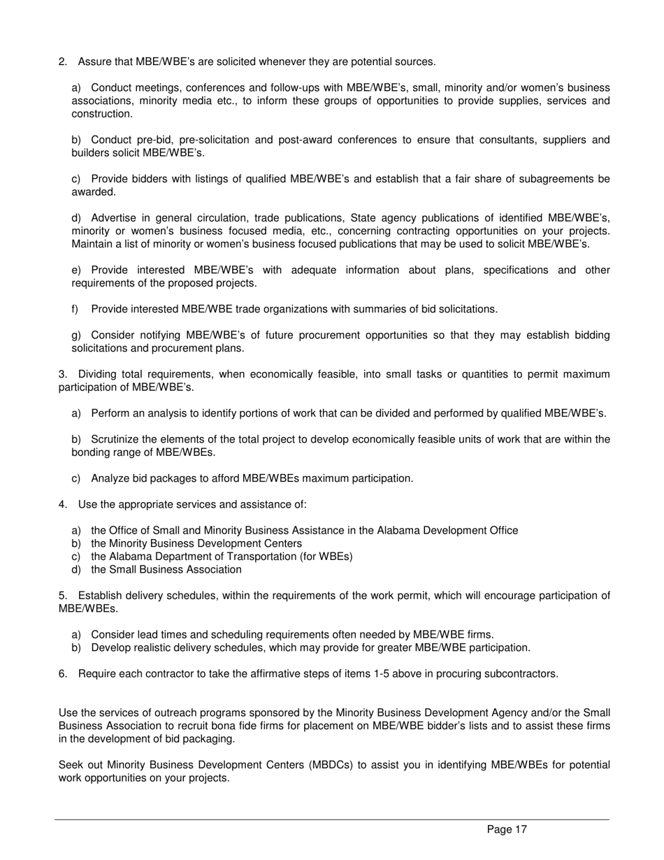 ADEM Form 339 Clean Water State Revolving Fund (Cwsrf) Loan Application Form - Alabama, Page 17