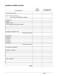 ADEM Form 339 Clean Water State Revolving Fund (Cwsrf) Loan Application Form - Alabama, Page 8