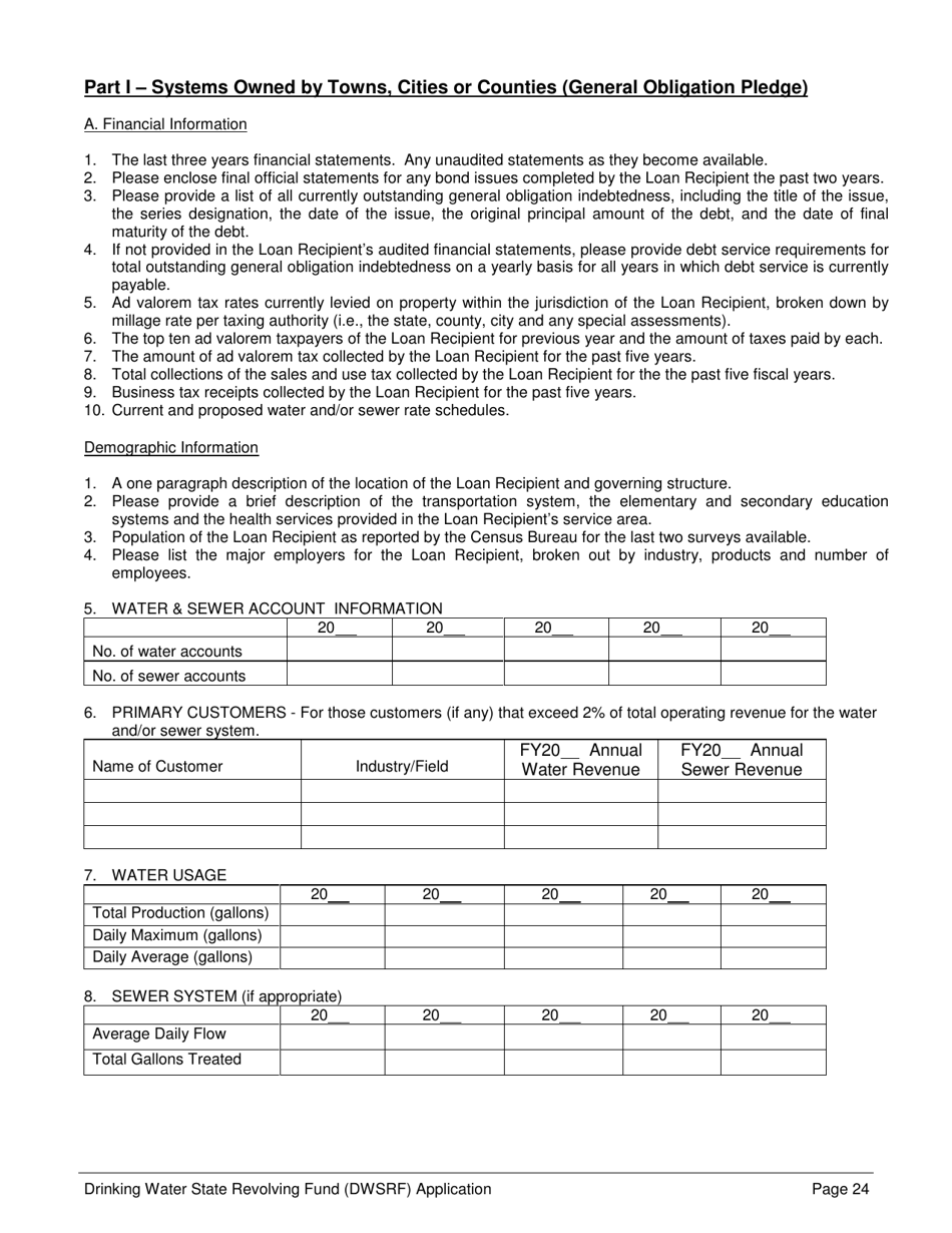 Form 369 Drinking Water State Revolving Fund (Dwsrf) Loan Application Form - Alabama, Page 24