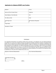 Form 369 Drinking Water State Revolving Fund (Dwsrf) Loan Application Form - Alabama, Page 4