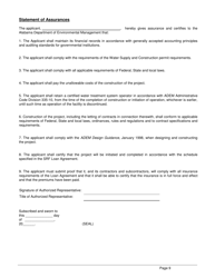 Form 369 Drinking Water State Revolving Fund (Dwsrf) Loan Application Form - Alabama, Page 9