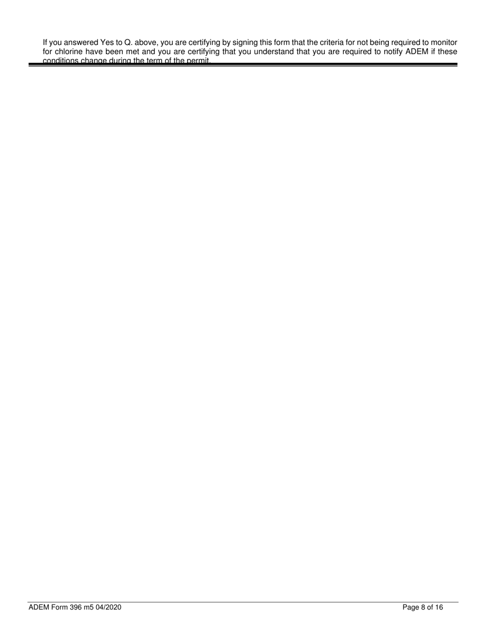 ADEM Form 396 Notice of Intent - Npdes General Permit Number Alg060000 - Alabama, Page 8