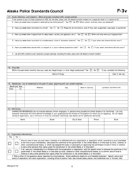 Form F-3V Personal History Statement for Village Police Officers - Alaska, Page 4