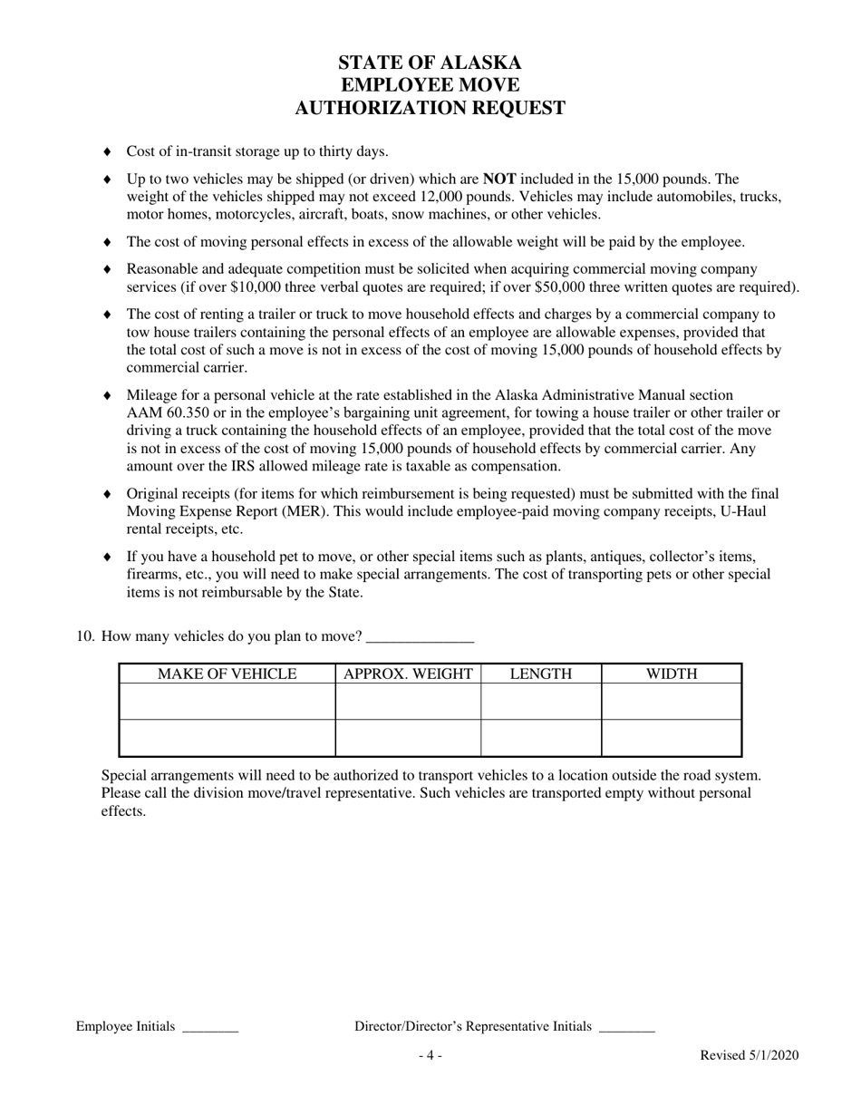 Employee Move Authorization Request - Alaska, Page 4