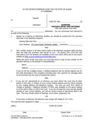 Document preview: Form CIV-105 Summons Forcible Entry and Detainer - Fairbanks, Alaska