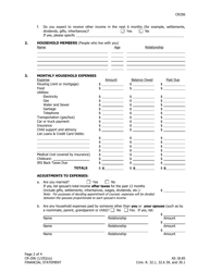 Form CR-206 Financial Statement - Alaska, Page 2