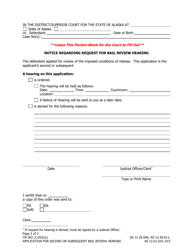 Form CR-302 Application for Second or Subsequent Bail Review Hearing - Alaska, Page 2