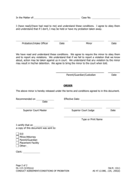 Form DL-115 Conduct Agreement / Conditions of Probation - Alaska, Page 2