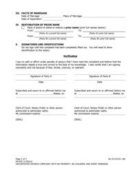 Form DR-820 Uncontested Divorce Complaint With No Property, No Children, and Short Marriage - Alaska, Page 2