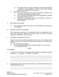 Form PG-420 Order Authorizing Single Transaction Under as 13.26.440 - Alaska, Page 2