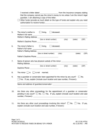 Form PG-662 Petition to Receive Funds on Behalf of a Minor - Alaska, Page 2