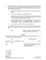 Form PG-662 Petition to Receive Funds on Behalf of a Minor - Alaska, Page 3