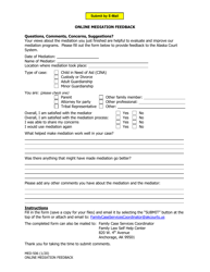 Document preview: Form MED-506 Online Mediation Feedback - Alaska