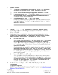 Form P-415 Adoption Consent (Parent/Spouse/Guardian) - Alaska, Page 2