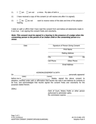 Form P-415 Adoption Consent (Parent/Spouse/Guardian) - Alaska, Page 3