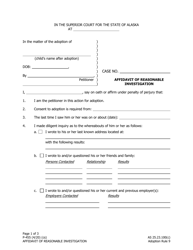 Form P-455 Affidavit of Reasonable Investigation - Alaska