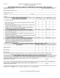 Form CC-208 &quot;Provider/Parent/Guardian's Agreement for Child Care Charges&quot; - Arizona